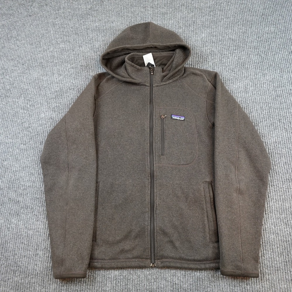 Patagonia Better Sweater Hoody Jacket Mens Medium Brown Full Zip 25661FA11
